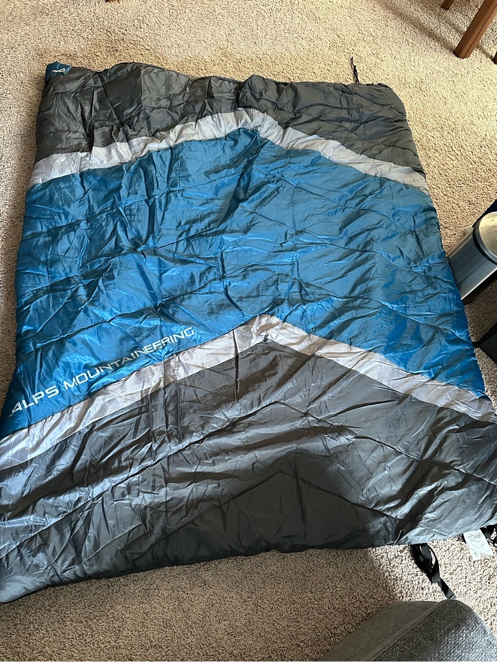 Blue & Gray Sleeping Bag For Camping - SPECTRUM BAG +20 DOUBLE SLEEPING BAG